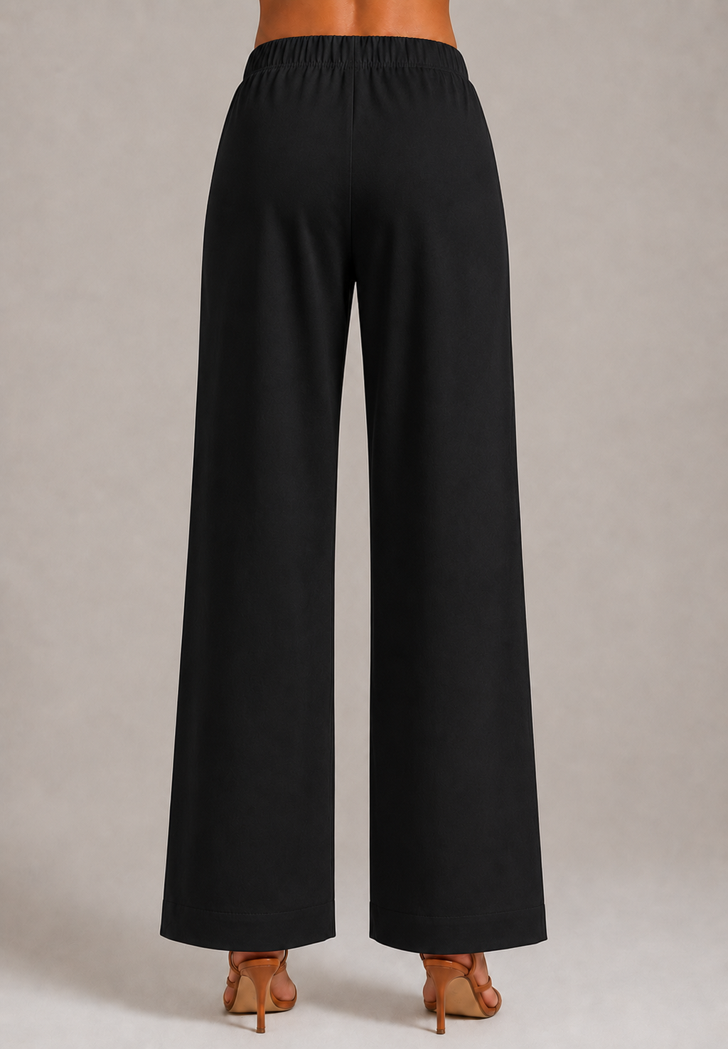 BLACK STRAIGHT COTTON FLEX PANT