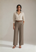 BEIGE COTTON LINEN SHIRT