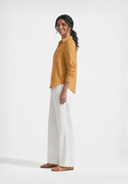 YELLOW COTTON LINEN SHIRT