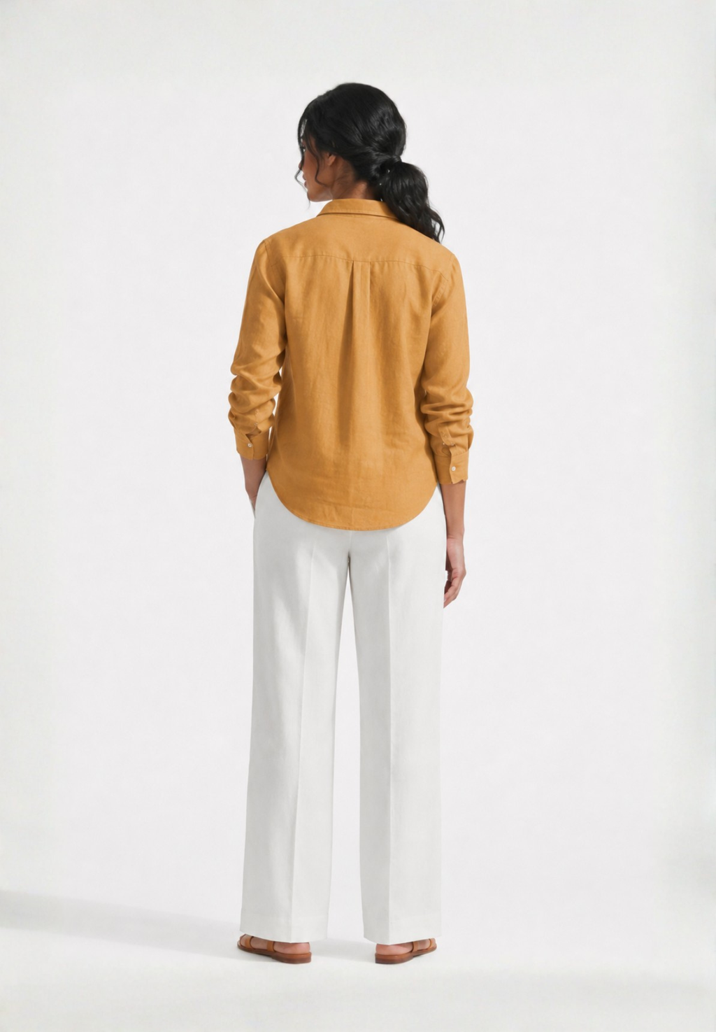 YELLOW COTTON LINEN SHIRT