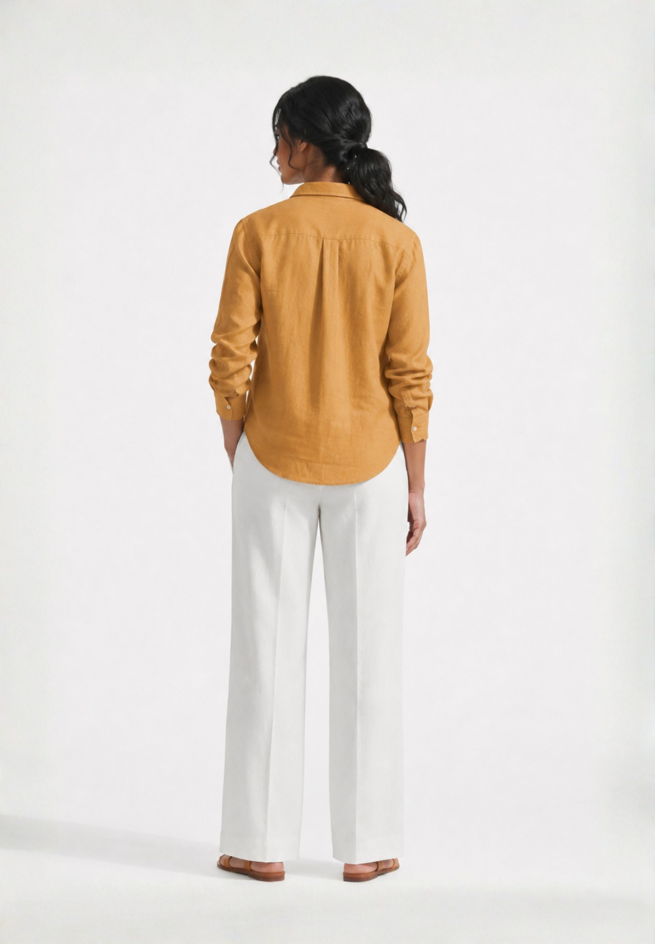 YELLOW COTTON LINEN SHIRT