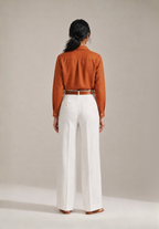 RUST COTTON LINEN SHIRT